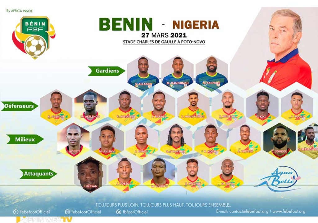 Can 2022/Bénin-Nigéria : Voici le onze entrant du Bénin