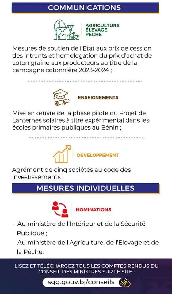 Conseil des ministres : Voici les grandes décisions de ce 14 juin 2023